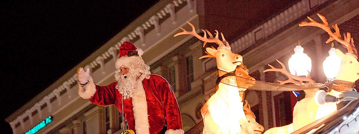 Santa float with reindeer