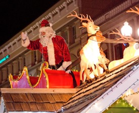 Santa float with reindeer