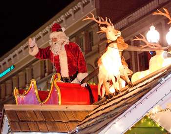 Santa float with reindeer