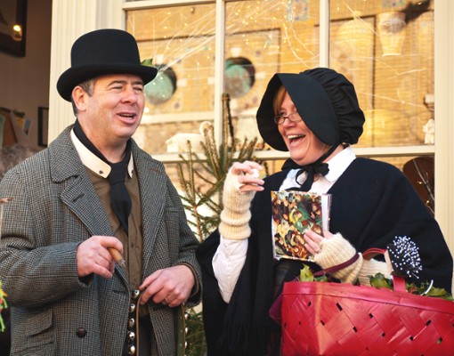 couple dressed in period costumes