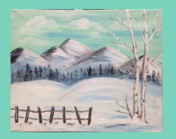 Snowy Northern Mountains Paint & Sip Event