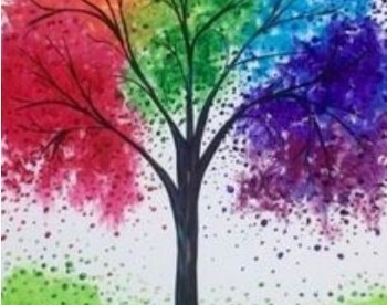 rainbow tree painting