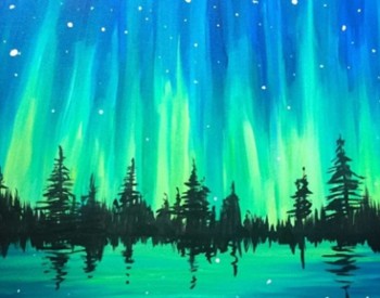 ADK Northern Lights painting