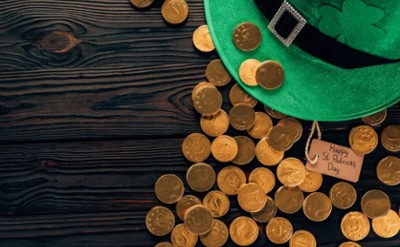 green hat with gold coins