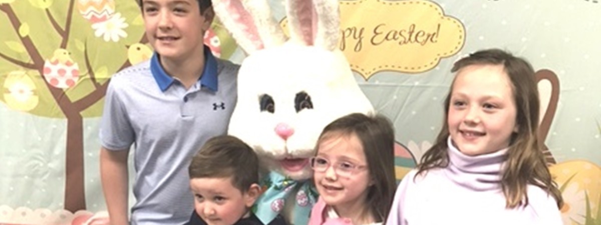 A friendly visit with the Easter Bunny!
