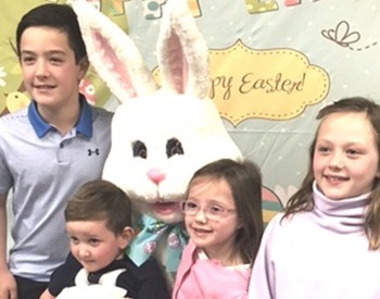 A friendly visit with the Easter Bunny!