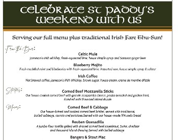 St. Paddy's Weekend Specials