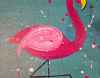 Paint Splatter Flamingo