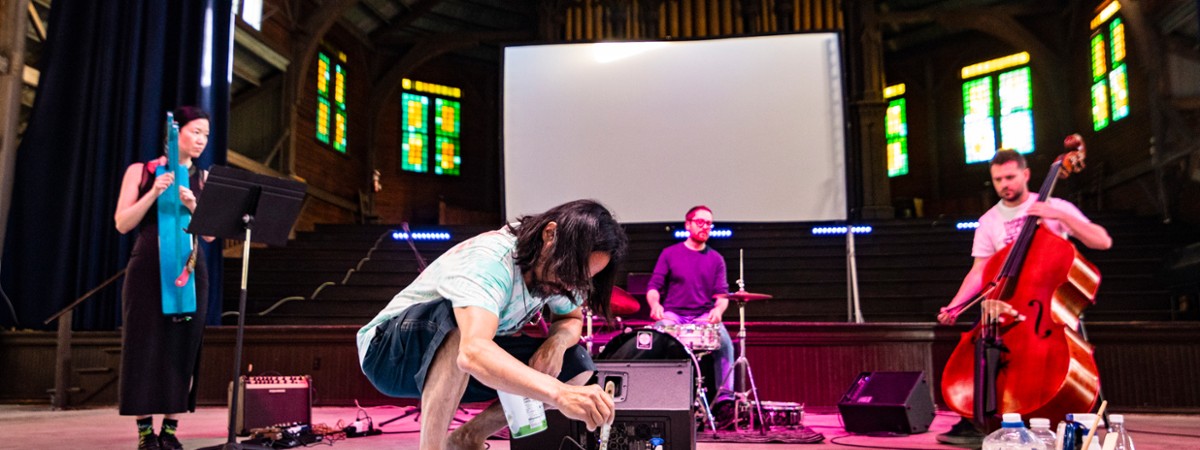 Improv Spaces Music Festival at Round Lake Auditorium. Photo by Kylie Spinelli Photography. Improv Spaces Music Festival at Round Lake Auditorium. Photo by Kylie Spinelli Photography.