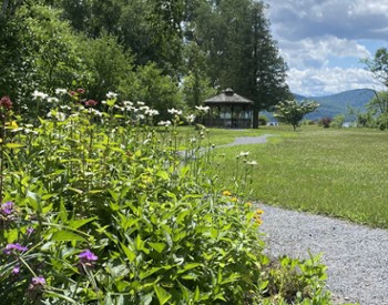 Garden and gazebo at Peggy's Point