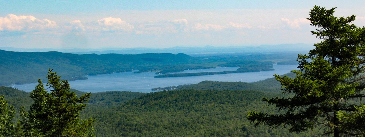 Scenic Lake George view from atop Thomas Mountain