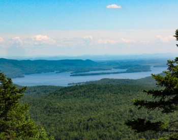 Scenic Lake George view from atop Thomas Mountain