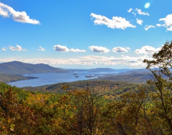 Scenic fall photo of Lake George from Godwin preserve