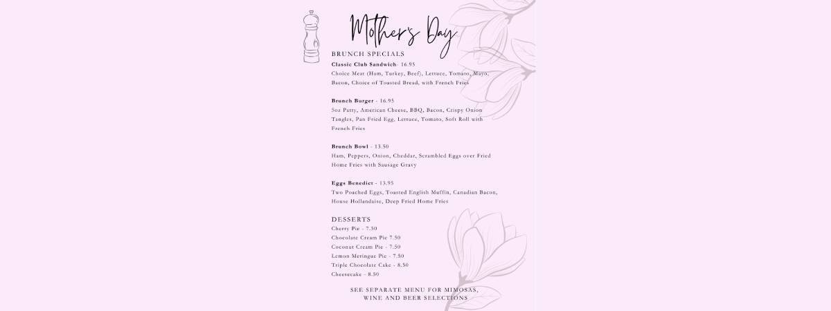 mother's day menu