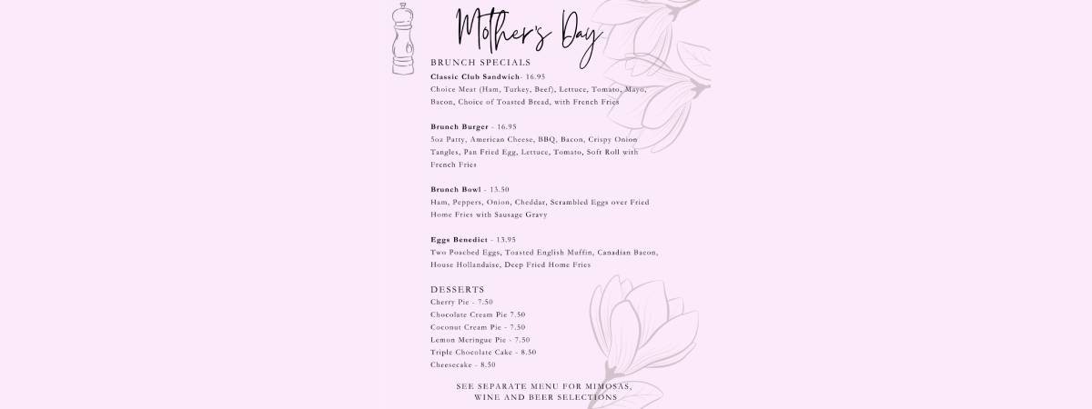 mother's day menu