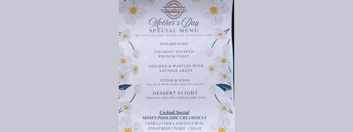 mother's day menu