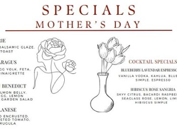 mother's day menu