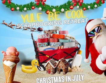 sandy beach, ice cream cone, santa, wagon with washi tape