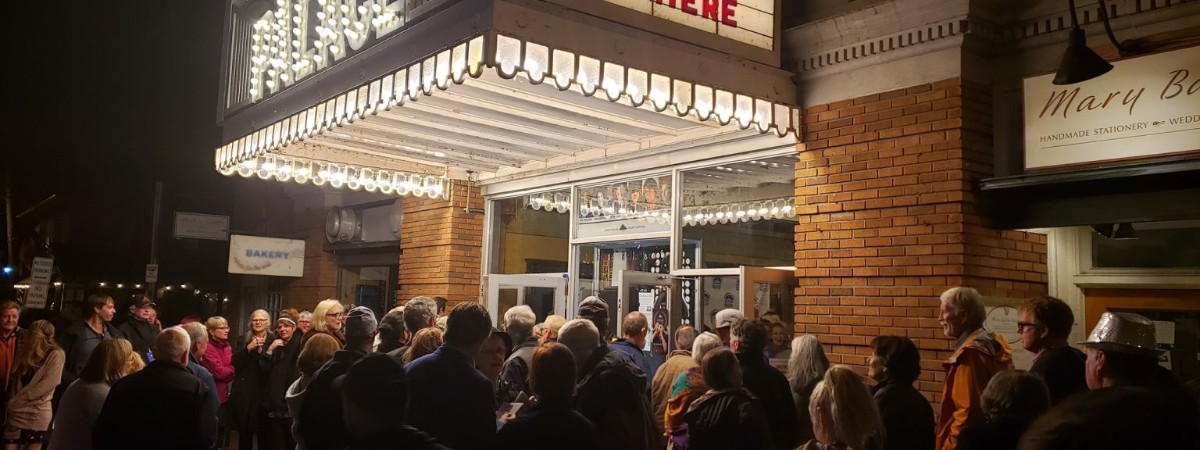 Crowd Waiting for Premiere of Film at the Lake Placid Film Festival