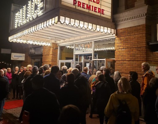 Crowd Waiting for Premiere of Film at the Lake Placid Film Festival