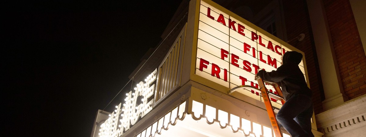 Marquee of the Palace Theatre Highlighting the Lake Placid Film Festival