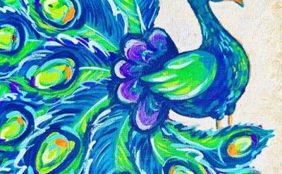 A painted peacock
