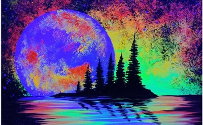 Paint + Sing Karaoke: Blacklight Moonscape