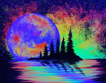 Paint + Sing Karaoke: Blacklight Moonscape