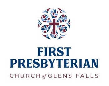 Banner for the First Saturday Community Supper event, featuring event details and logos of First Presbyterian Church and LaBella Associates.