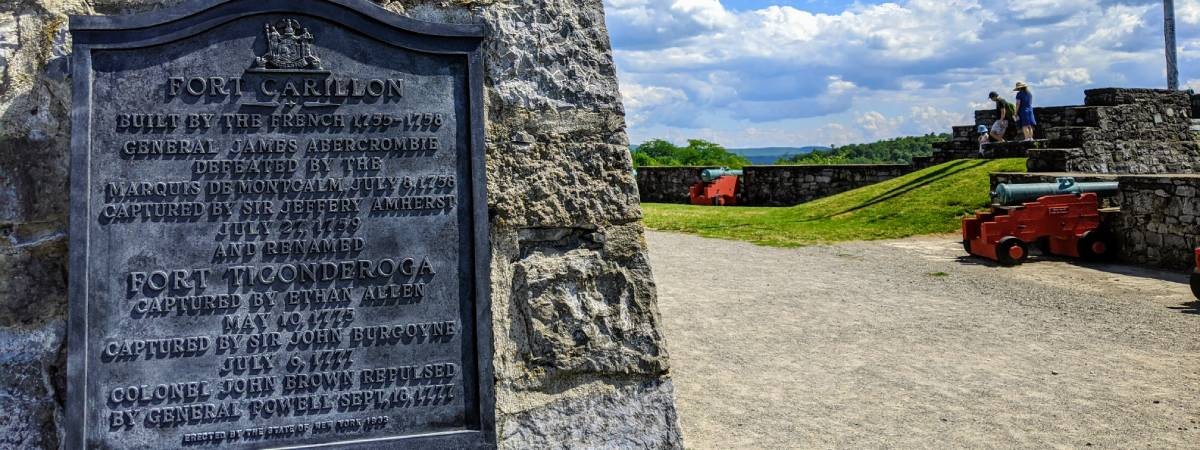 fort carillon sign at fort ticonderoga