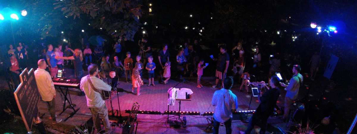 band performs