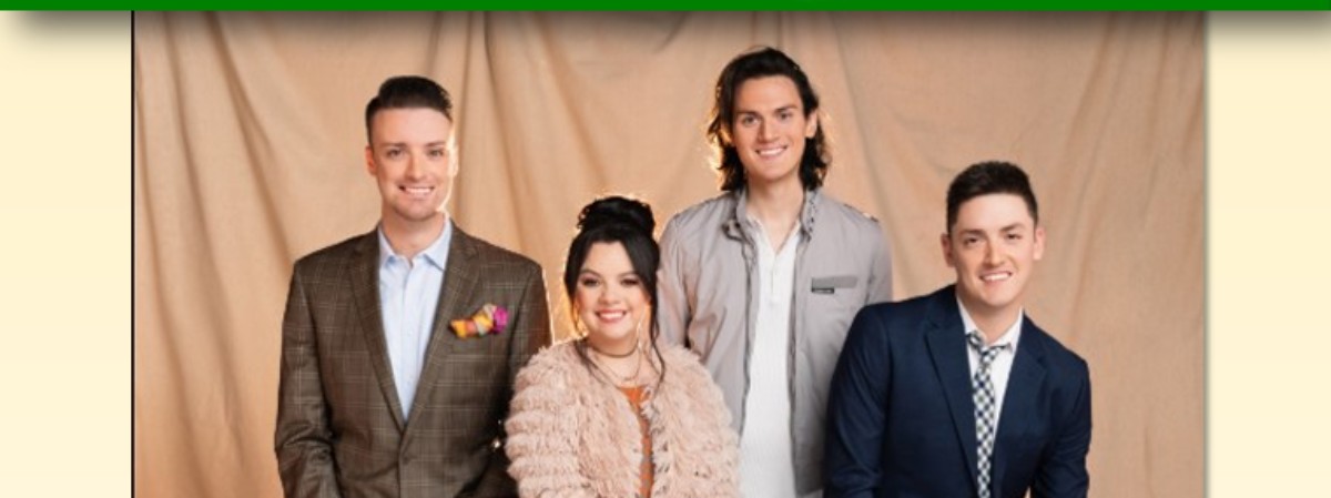 Header says The Erwins in Concert and it shows the 4 members of the band