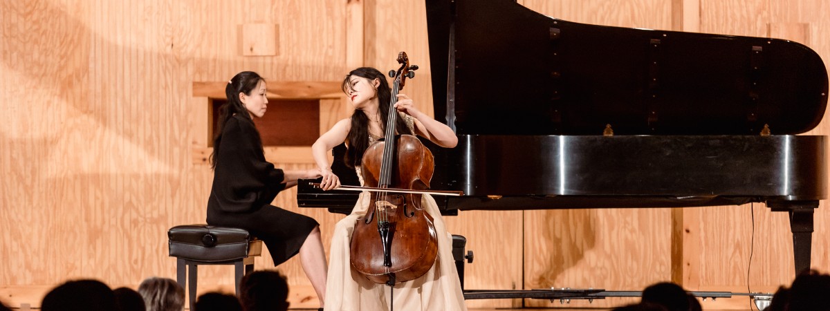 A cellist performs a concert