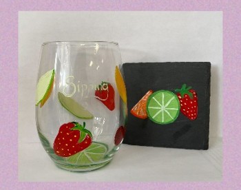 Sipping sunshine with coaster