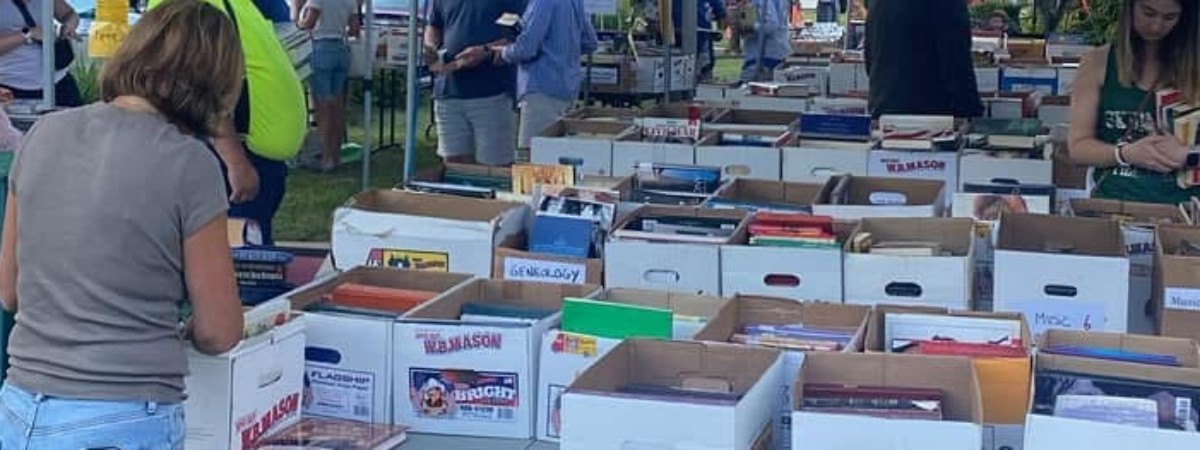 The first night of the book sale!