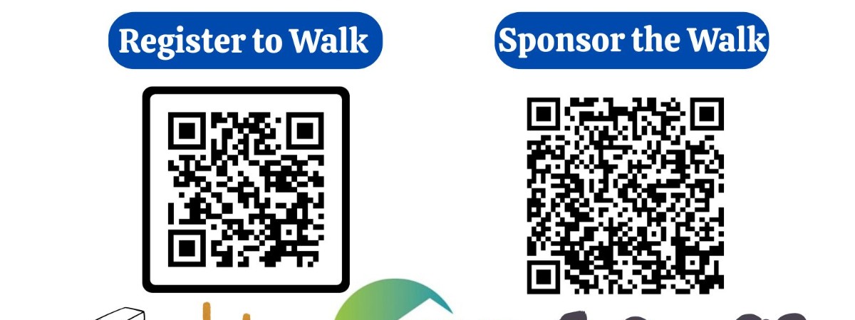 Scan QR code to Register or Sponsor the walk.