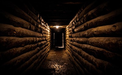 dark hallway dimly lit