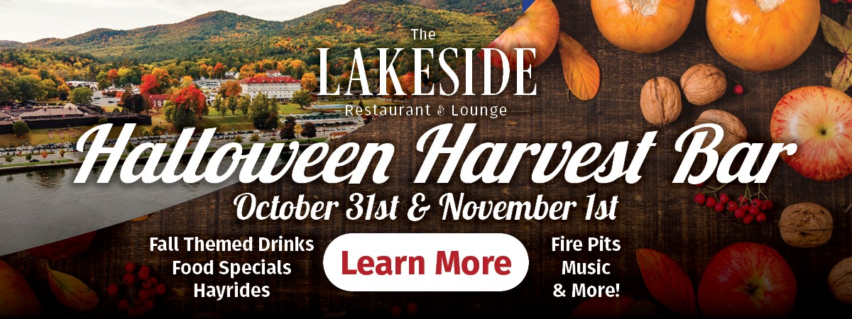 Halloween Harvest Bar at the Lakeside Restaurant & Lounge | Oct 31st & Nov 1st | Hayrides, Firepits, Fall Themed Drinks, Food Specials, Music & More!
