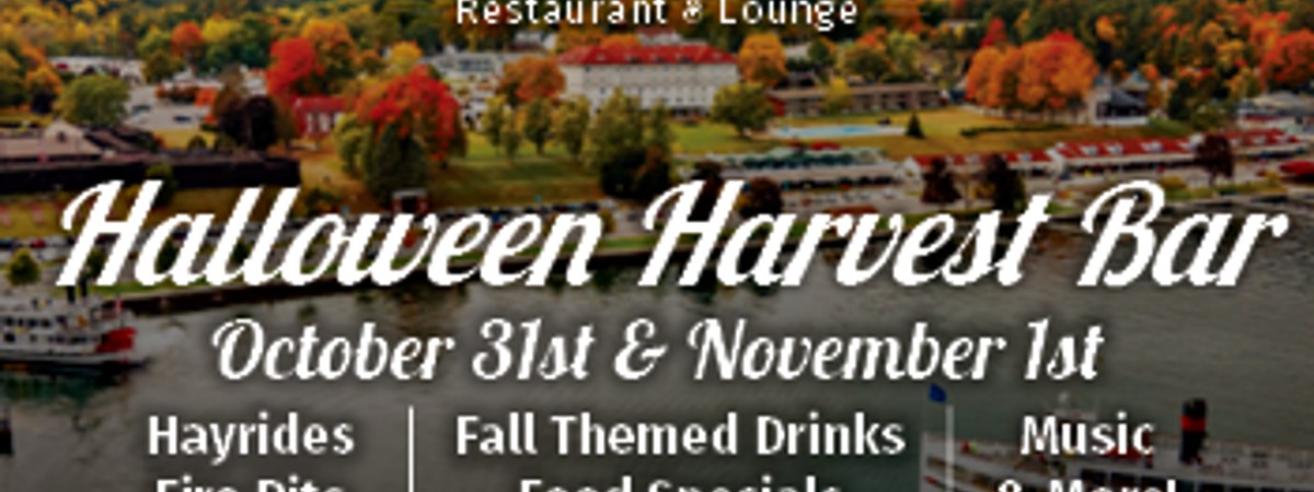 Halloween Harvest Bar at the Lakeside Restaurant & Lounge | Oct 31st & Nov 1st | Hayrides, Firepits, Fall Themed Drinks, Food Specials, Music & More!