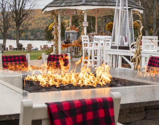 a fire pit patio