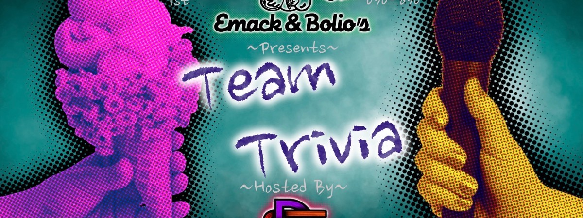 Promotional Flyer for team trivia at Emack and bolio’s ice cream shop on wednesdays at 630 starting october 1st