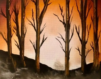 Oil Class, Glowing Autumn Arbor