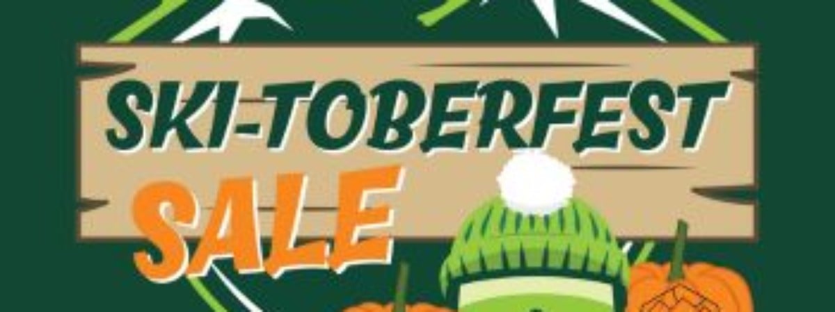 Ski-toberfest Sale - Mountain logo with pumpkins