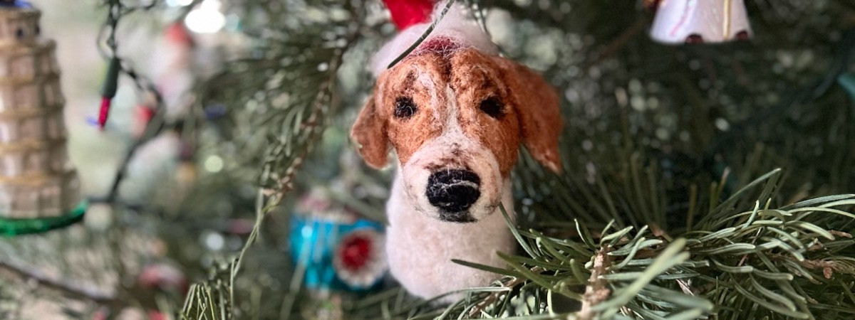needle felted dog