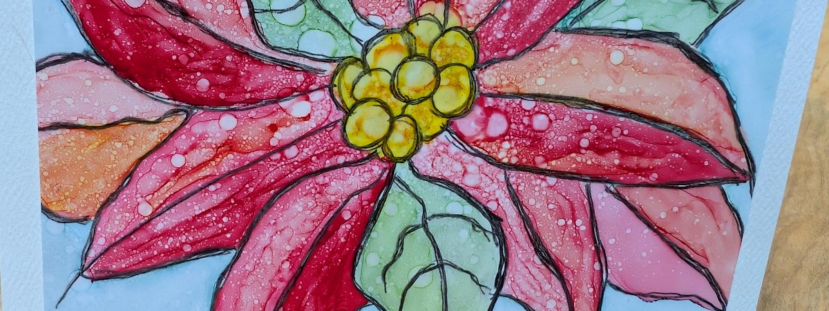 Painted poinsettia flower