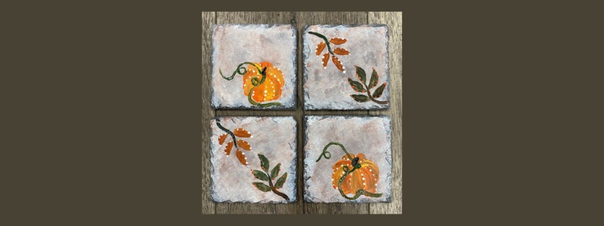 Autumn Slate Coaster Set Paint & Sip Event
