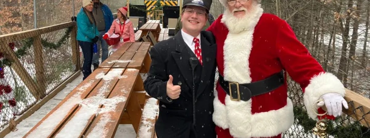 Santa and Conductor Corey