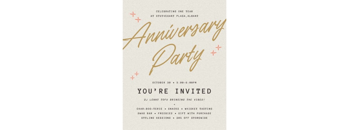 Anniversary party poster