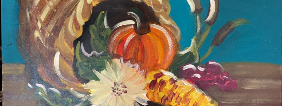 Give Thanks cornucopia painting