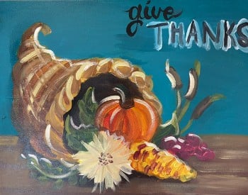 Give Thanks cornucopia painting